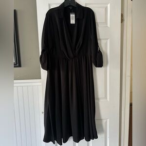 Plus size faux wrap dress